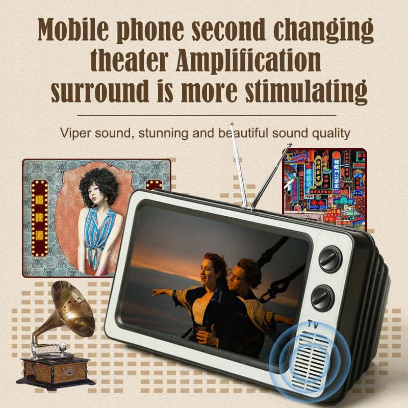 Retro Mini TV™ – Telefoon Schermvergroter met HD Beeld & Retro Design